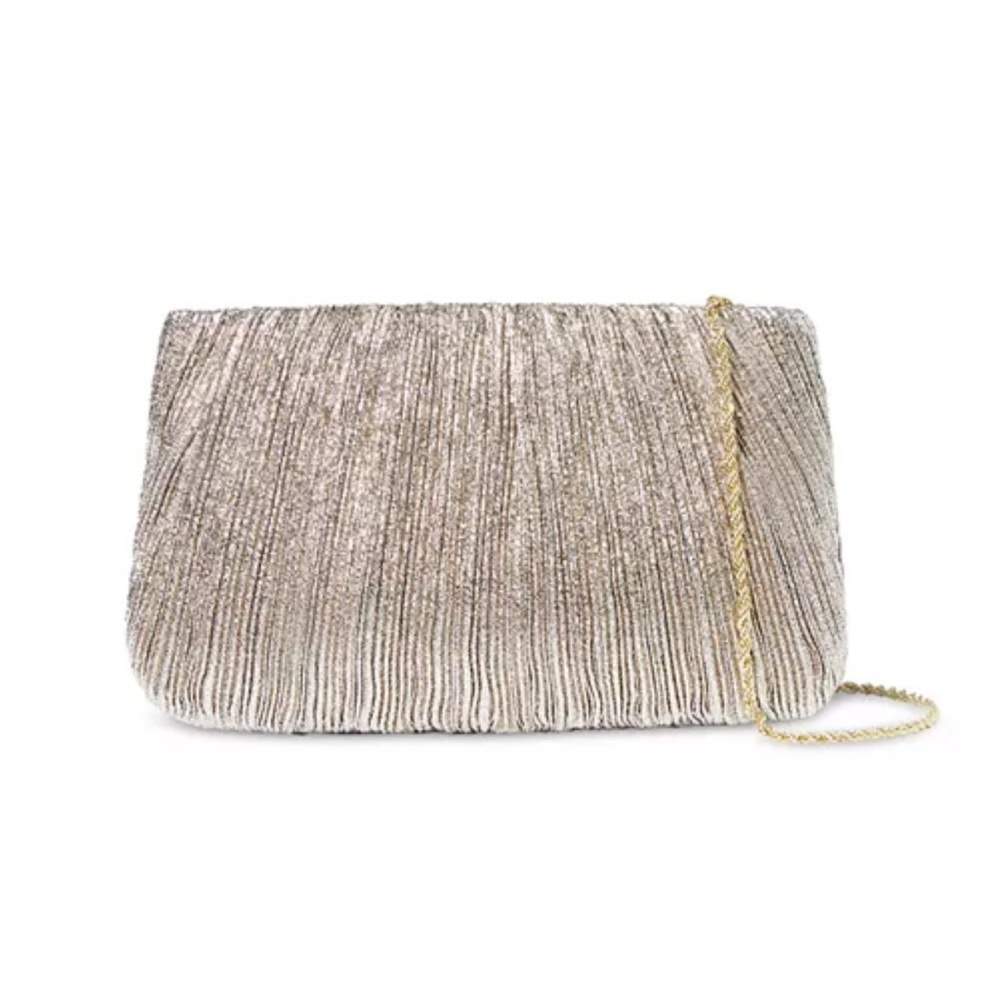 Loeffler Randall Gold Clutch with Gold Chain